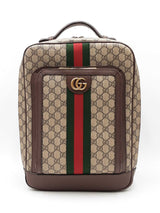 Gucci Ophidia Backpack In Beige & Ebony Gg Supreme Coated Canvas Fw0126erxdu