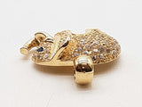 White And Blue Czs 14k Yellow Gold 3.8g Elephant Pendant Do0726oorde
