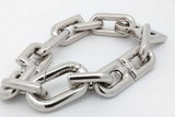 Balenciaga B Link Silver Tone Bracelet 66.5 Grams 6 Inch Eb1026crsa