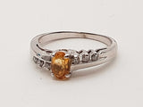 Citrine Diamonds 10k Yellow Gold 2.3g Ring Size 5.5 Do0126sede