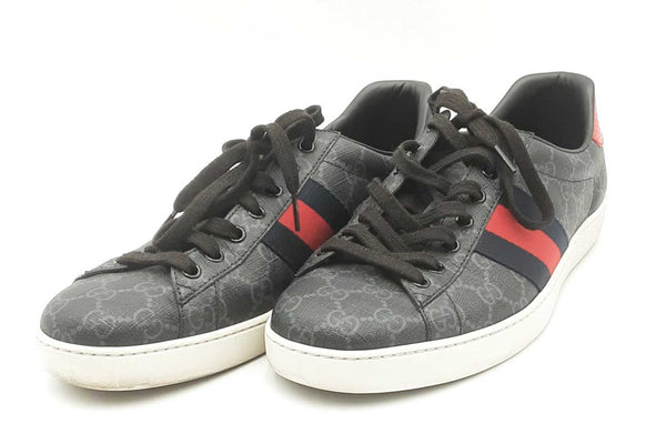 Gucci Ace Gg Supreme Black Sneakers Size 10 Sd0825lzxsa