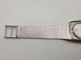 Omega 29 14k White Gold Diamond Dial Mesh Band Quartz Watch Do0725oxzxde