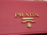 Prada Pink Small Vitello Move Wallet On Chain Electric Saffiano Crossbody Lh0924pxzde