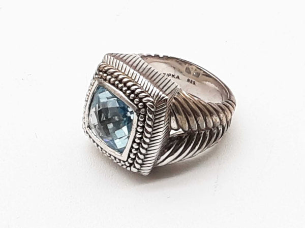 Judith Ripka Sterling Silver Blue Topaz Ring Size 5.5 Do0124oxzde