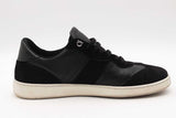 Salvatore Ferragamo Black Leather & Suede Sneakers Size 8 Eb0325lorsa