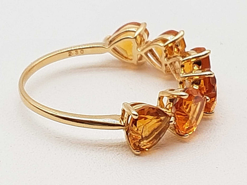 Heart Cut Synthetic Citrines 18k Yellow Gold 1.7g Ring Size 7 Do0825erde