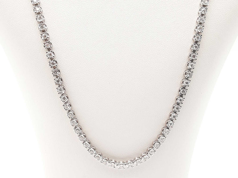 3.09 Cttw Lab-grown Diamond Sterling Tennis Necklace 6.2 Gram 17 In Fw0725irxdu