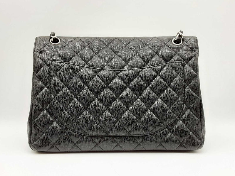 Chanel Maxi Double Flap Black Caviar Leather Handbag Fw1224orxzdu