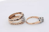 0.79cttw Diamond Wedding Set In 14k Yellow Gold 10.7 Grams Size 6.75 Eb0126ixzsa
