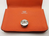Hermes Dogon Orange Clemence Mini Card Holder Do1225lirde