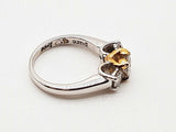 18k White Gold 5.3g Yellow Gold Heart Diamond Ring Size 5 Doloxzde 144020013262