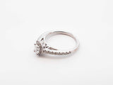 0.41 Cttw Diamond & 14k White Gold Halo Ring 2.7 Grams Size 4 Fw0625oxzdu