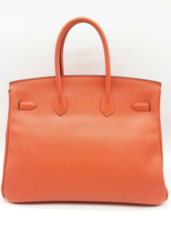 Hermes Birkin 35 Feu Orange Epsom Gold Hardware Handbag Do0424ioxzde