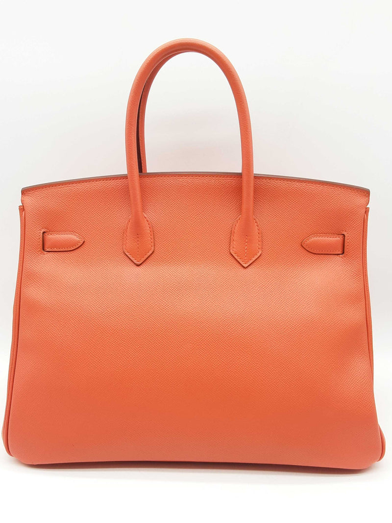 Hermes Birkin 35 Feu Orange Epsom Gold Hardware Handbag Do0424ioxzde