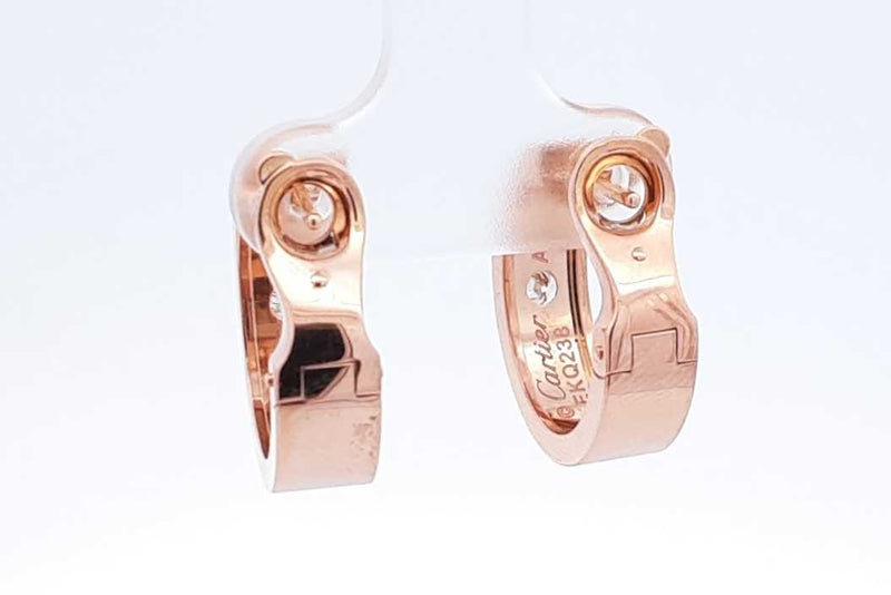 Cartier Love Hoop Earrings 18k Rose Gold With Diamonds 11.8 Grams Eb1024lxxzdu