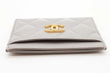 Chanel Quilted Gray Patent Leather Card Holder Wallet Eb1125pxzde