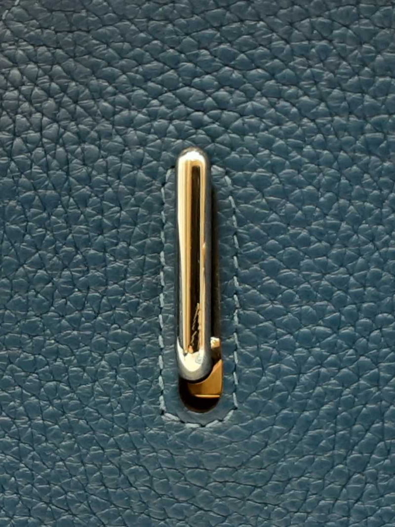 Hermès Jypsiere 31 Bleu Agate Clemence Leather Palladium Hardware Handbag Fw0425lexzdu