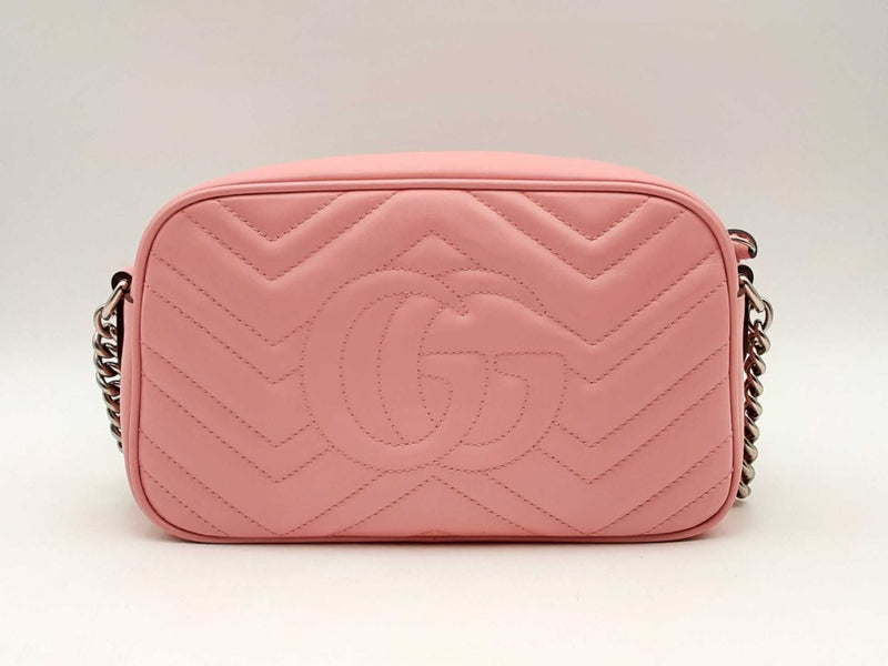 Gucci Marmont Shoulder Bag In Pink Matelassé Leather Fw0125worsa