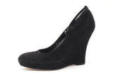 Gucci Black Suede Ankle Strap Wedges Size 6.5 B Eb0526lxzsa