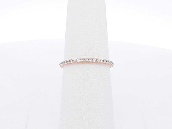 Tiffany & Co. Metro Diamond & 18k Rose Gold Eternity Band 1 Gram Size 6.5 Fw0425oixdu