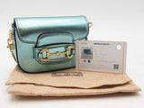 Gucci Horsebit Metallic Light Blue Leather 1955 Nano Bag Sd0825przsa