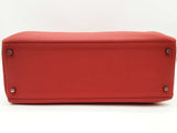 Hermes Kelly 40 Vermillion Red Clemence Palladium Shoulder Bag Do0523erxzde