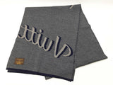 Louis Vuitton Signature Logo Blue Gray Wool Scarf Do1025lcrde