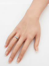 0.65 Cttw Diamond & 14k White Gold Anniversary Ring 6.3 Grams Size 4 Fw0226iszdu