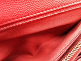 Chanel Coco Large Red Quilted Caviar Leather Top Handle Bag Do0825rzxzde