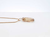 Diamond & Quartz Pendant With 14k Gold Wheat Chain 8.1 Grams 18 Inch Fw05269crdu