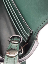 Burberry Hamsphire Perforated Green Leather Crossbody Eb1225orxdu