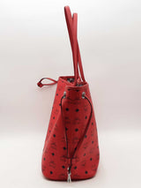 Mcm Large Reversible Tote Red Handbag With Pochette Aa0726lcrsa