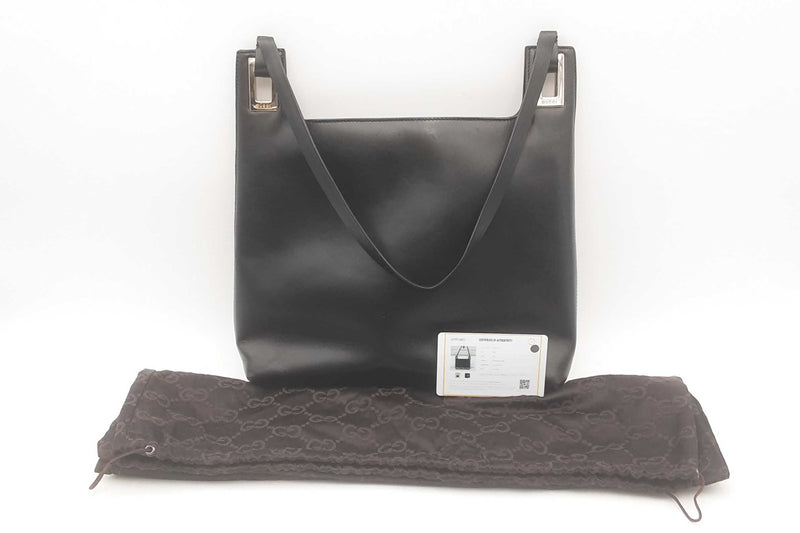 Gucci Vintage Black Leather Shoulder Bag Sd0625rzsa