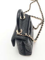 Chanel Quilted Caviar Leather Nano Coco Top Handle Clutch With Chain Eb1125lexzde