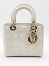 Christian Dior Quilted Cannage Lambskin Lady Dior Top Handle Bag Eb0826oxxzde