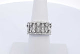 14k White Gold Diamond Openwork Band Ring 6.7 Grams Size 7 Eb0626rxzde