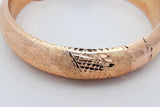 14k Yellow Gold Engraved Hinged Bangle Bracelet 22.1 Grams Eb0626oxxzdu