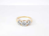 2.0 Cttw Diamond & 14k Yellow Gold Three-stone Engagement Ring 5.6 Grams Size 7.25 Fw0726wozxdu