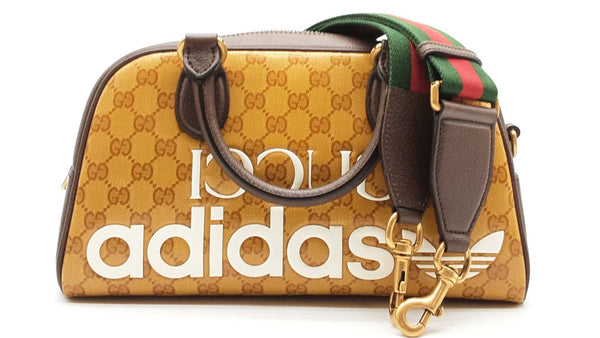 Gucci X Adidas Yellow & Brown Crystal Canvas Mini Duffle Bag Lh1124lxzxde