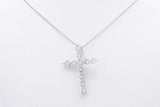 0.55ctw Lab Grown Diamond Cross 14k White Gold Necklace 1.4g 18 Inch Eb1124lesdu