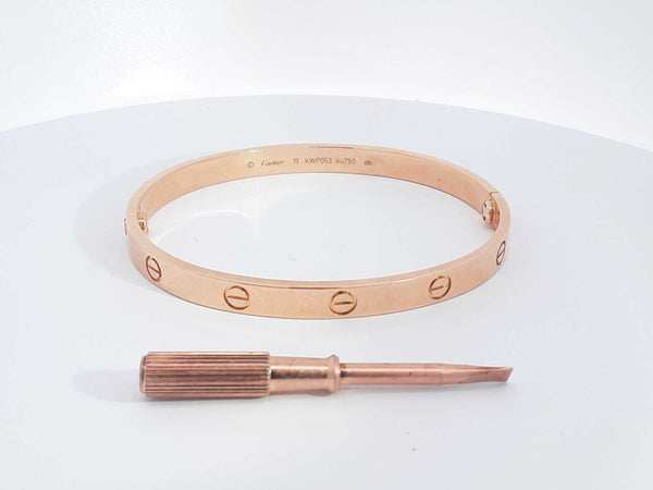 18k Rose Gold Cartier Love Bracelet 35 Grams Size 19 Aa0525lizxsa