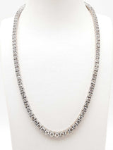 25.75 Cttw Diamond & 14k White Gold Tennis Necklace 4.3g  19 Inch Fw1124lxzxzdu