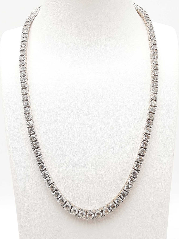 25.75 Cttw Diamond & 14k White Gold Tennis Necklace 4.3g  19 Inch Fw1124lxzxzdu