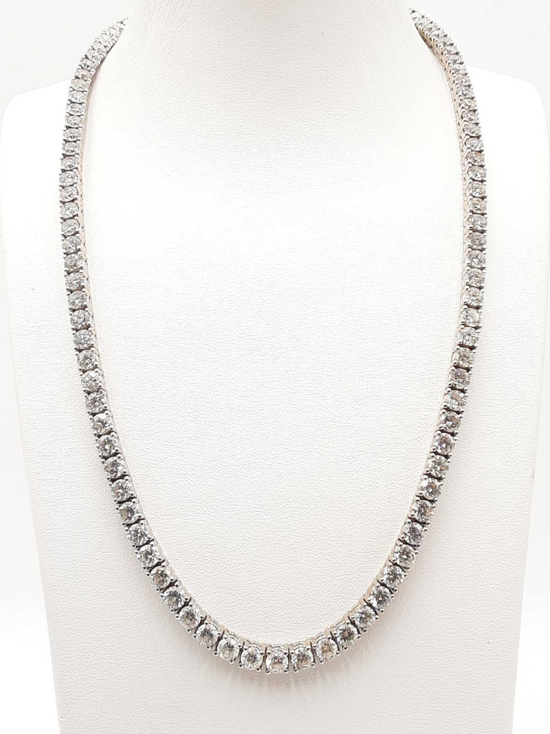 25.75 Cttw Diamond & 14k White Gold Tennis Necklace 4.3g  19 Inch Fw1124lxzxzdu