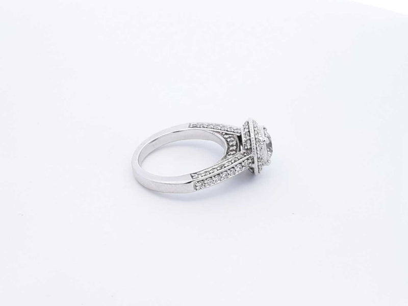 1.0 Ctw Diamond & 14k White Gold Engagement Ring 6.5 Grams Size 5.5 Fw0525lwxzdu