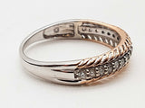 0.20 Cttw Natural Diamonds 10k Two-tone Gold 2.3g Ring Size 7 Do0326lxzde
