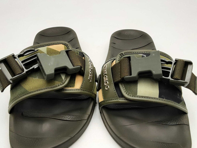 Jimmy Choo Camo Print Nylon Slides With Belt Detail Size 41 Eb1024pxsa