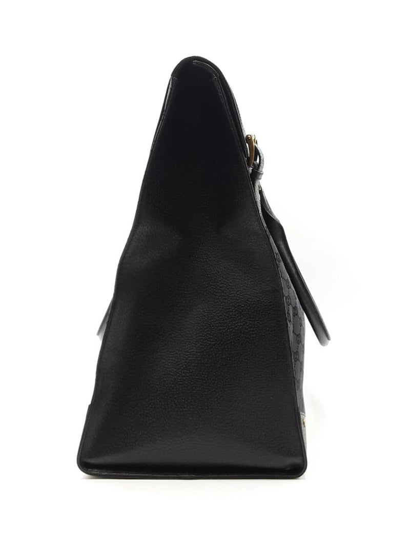Gucci Travel Tote Bag In Black Gg Monogram Canvas Fabric & Leather Fw0925rzxdu