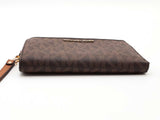 Michael Kors Jet Set Travel Large Logo Continental Wristlet Brown Aa0626orsa