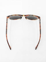 Burberry Transparent Vintage Check Round Frame Sunglasses Fw0925cxdu